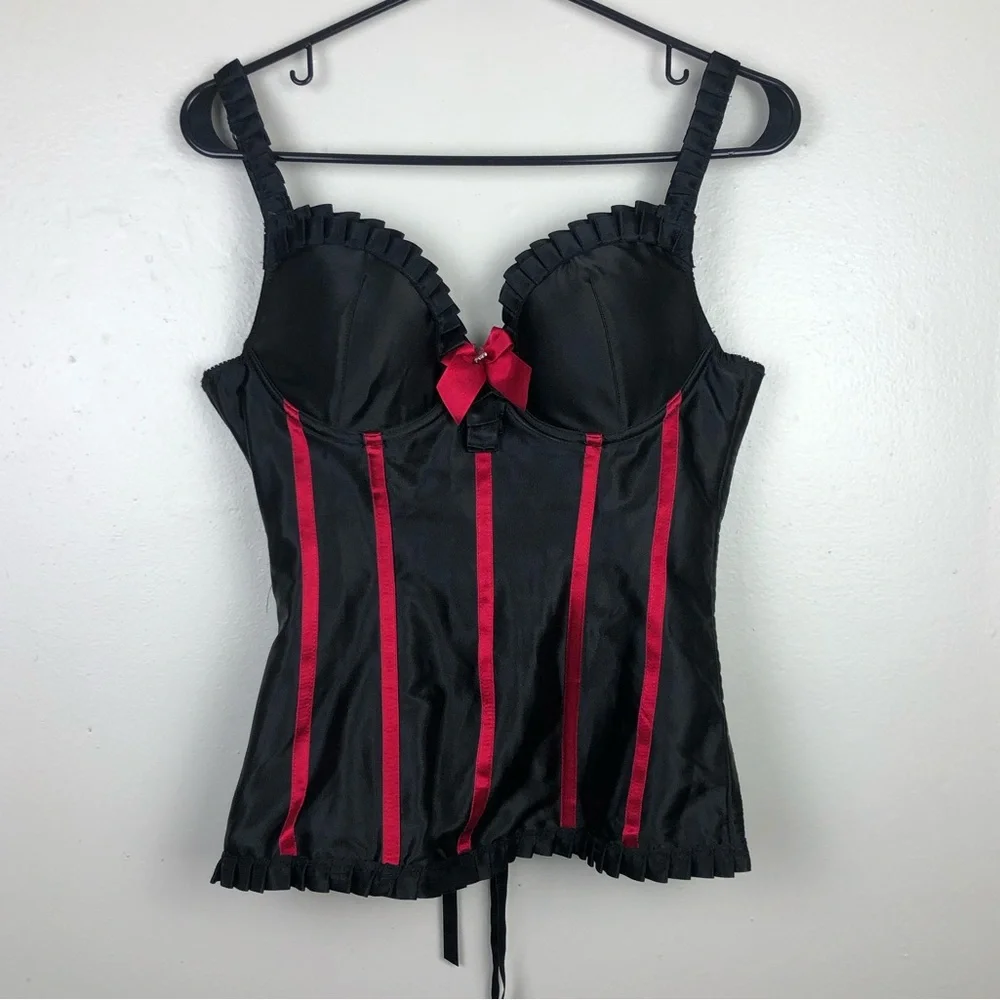 Fredericks Of Hollywood Black and Red Corset Top - Picture 1 of 7